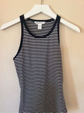 Athleta Signature Rib Navy & White Striped Tank